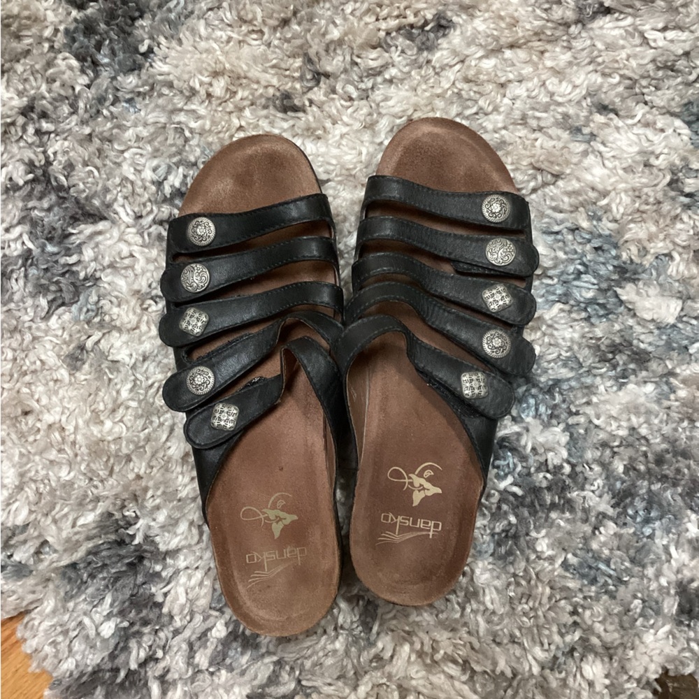 Dansko Black and Brown Women's Sandals